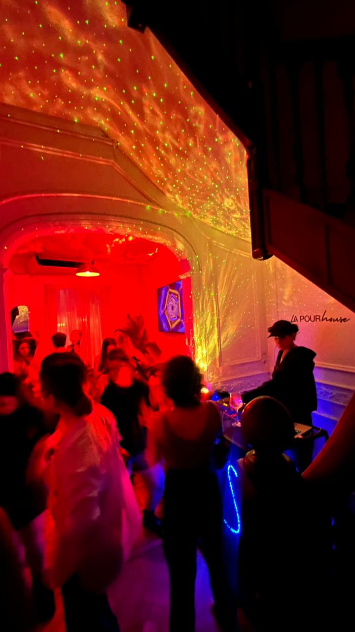 Dance floor at La Pour House under starry projection lights